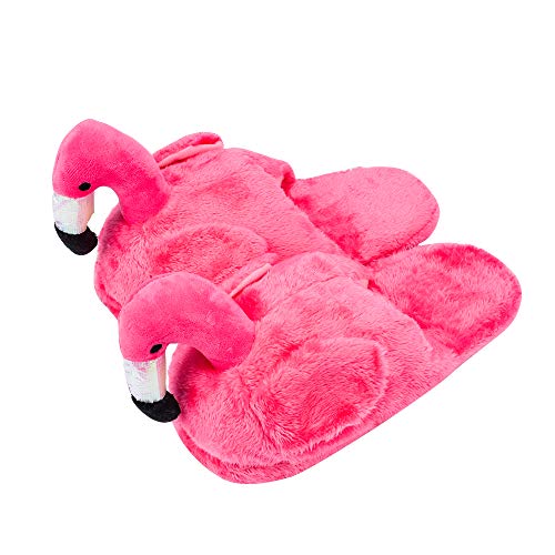 Flamingo Indoor Slippers for Women and Girls - Cute Animal Slippers with Memory Foam and Cotton - Soft, Cozy, Warm Home Shoes
