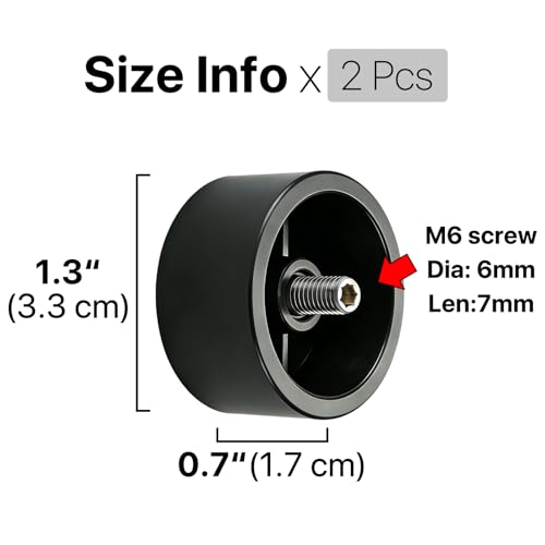 COSITA End Cap Finials for Curtain Rod, Modern Minimalist Finials for Curtain Rods 1 Inch, M6 Threads Decorative End for Drapery Rod, Black, Pack of 2