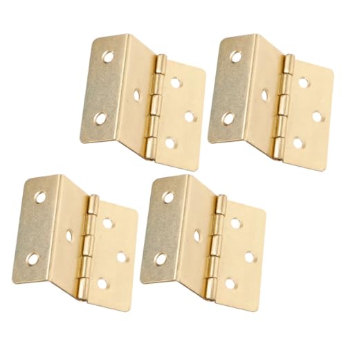 jojofuny Bisagras de Triple Pliegue Vintage 6 Orificios Bisagras Metálicas Amarillas para Puertas y Armarios de Cocina Muebles y Cajas de Madera 4 Piezas para Uso en Hogar y Bricolaje
