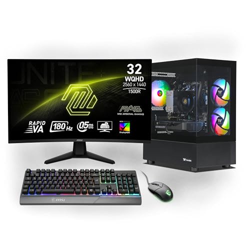 Ankermann Thermal Gaming Bundle | AMD Ryzen 7 8700F | Nvidia GeForce RTX 5060 Ti OC 16Go | 32Go DDR5 RAM | 2To NVMe SSD | Windows 11 | WiFi | MSI MAG 32 Pouces Curved WQHD Gaming Monitor | MSI Forge