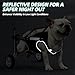 Nasjac Dog Wheelchair for Back Legs - Lightweight Portable Wheelchair with Reflective Stripes, Adjustable Pet Wheelchair Cart for Senior, Arthritis, Paralyzed, Injured, or Disabled Dogs (Black, M)