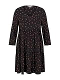 Mit weiblichem Alloverprint TOM TAILOR Denim Damen Babydoll Kleid, 25366-Black Rust Flower Print, L