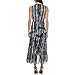 DKNY Women's V-Neck Twist Front Sleeveless Dress, Black/Elegant Beige Multi, 12