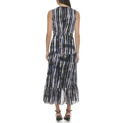 Image of DKNY Womens V-Neck Twist Front Sleeveless Dress
