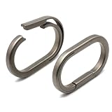 [TUNUKE] チタン カラビナ 小型 キーリング キーホルダー Dリング 連結用 軽量 高強度 錆びない S/M/L 2個・4個セット (グレー（外開き）, S(18mm)x4個入り)