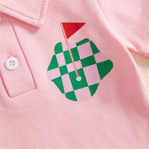 Image of Toddler Girl Golf Outfit Short Sleeve Collared T Shirt Top Elastic Waist Mini Skirt 2Pcs Summer Clothes (Plaid, 3-4T)