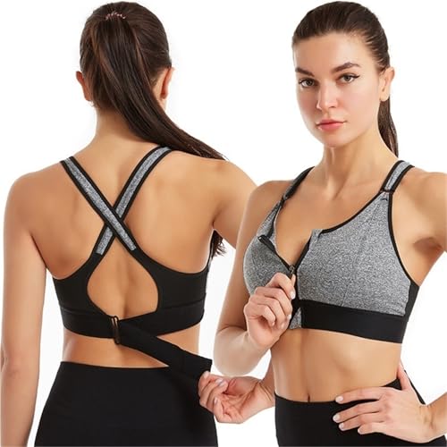 Soutien-gorge de sport fermeture éclair avant pour enfiler sans douleur après le sport