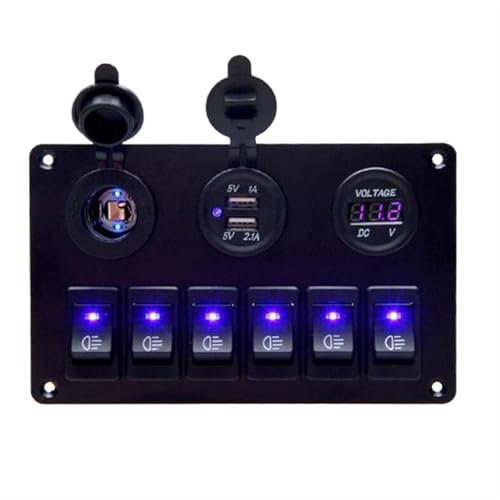 Interrupteur combiné 12V disjoncteur panneau à bascule LED voltmètre voiture et cabine bateau
