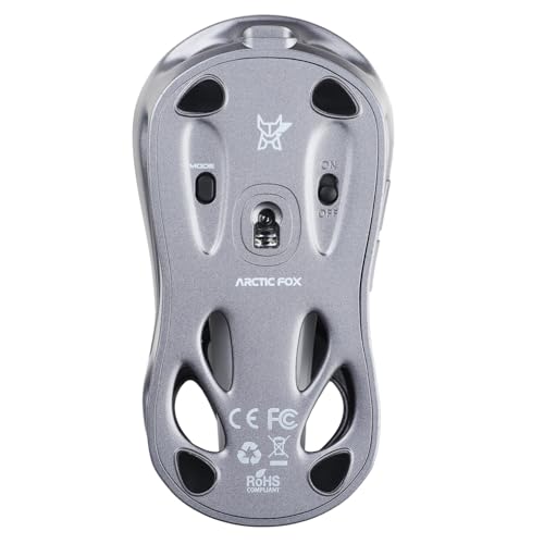Image of Arctic Fox Alien-X Gaming Wireless Mouse, Tri-Mode (2.4G /Bluetooth /Wired), 4800 DPI, 1000Hz Ergonomic Hollow RGB Rechargeable Type-C for Mac /Laptop /iPad /Office (Cool Grey)