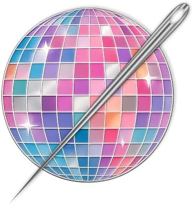 Disco Ball Needle Minder Magnet for Cross Stitch, Colorful Magnetic Needle Minder for Embroidery and Needlepoint, Cute Sewing Needle Holder Accessory for Stitchers and Crafters, 1.18 x 1.18 Inch image 5