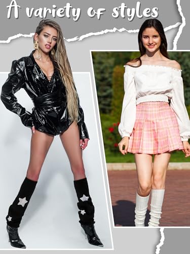 Image of Geyoga Y2k Accessories Harajuku Leg Warmers Gyaru Clothes Japanese Kawaii Girls Leg Warmers Goth Cute Lolita Knit Boot Socks