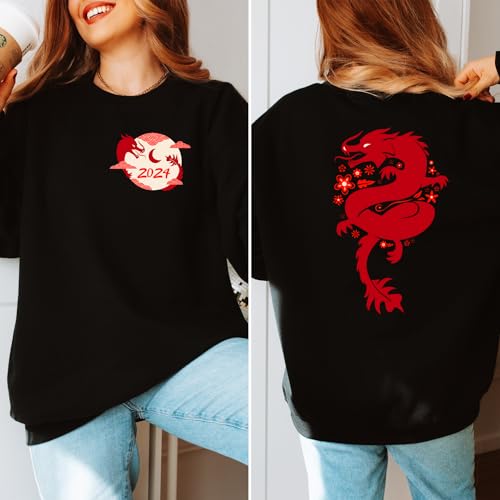Dragon Sweatshirt, Year of the Dragon 2024 Sweatshirt, Chinese Dragon Graphic Hoodie New Year Chinese Dragon Sweater2