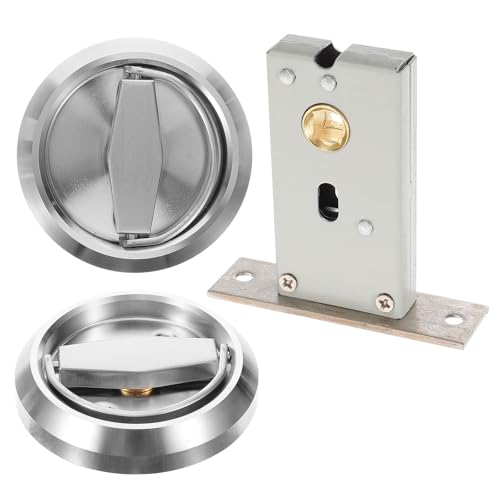 Uonlytech Cerradura Invisible para Puerta Corrediza de Acero Inoxidable 304 Doble Cara con Manija Oculta Plata para Privacidad en Hogar y Herrajes para Puertas de Cuarto miniatura 1