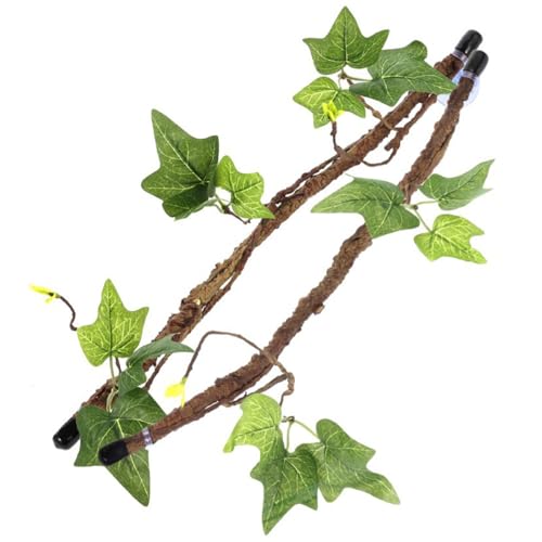 Sarini - Sarini 2 pièces décorations de Plantes de Terrarium de Branche de Vigne de Reptile avec Ventouse pour l'escalade de Serpent de lézard amphibien