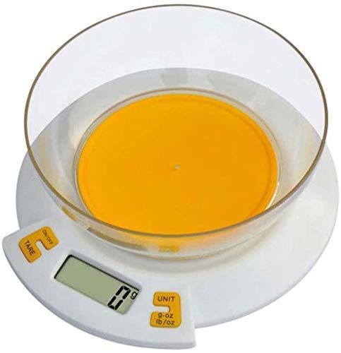 Electronic Scales Digital Kitchen Multifunction Food Weighing Scale with Removable Bowl, LCD Displays Scales(Orange-3kg/0.1g (Orange 5kg/1g)