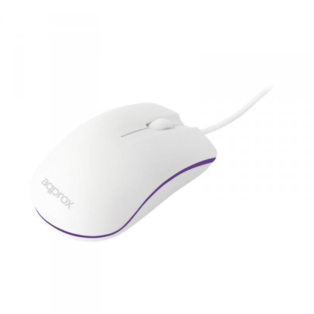 Approx Lila Optische Usb-Maus, Ergonomisch, 800 Dpi, Weiß