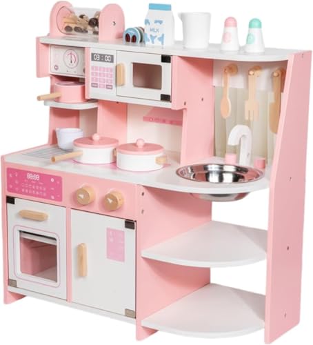 Sailozai キッチンストーブコーヒーマシンのおもちゃ、シミュレーション、木製、オールインワンのおもちゃ、セット、キッチン用品、子供、プレイハウス、誕生日、ギフト、 (青いコーヒーマシン)