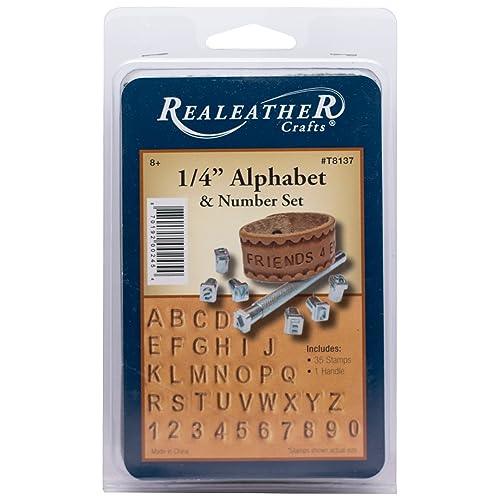 Realeather Crafts Alphabet and Number Stamp Set 0.7 H x 6.7 L x 4.0 W