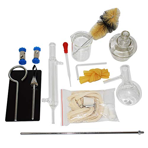 Home Distiller Distilling to Making Your Own Essential Oil, Alcohol Distiller Chemistry Lab Glassware Kit,Glass Distilling,Distillation Apparatus 10pcs Set, 100 ML
