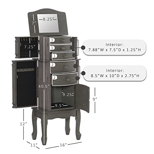 Powell Company Grey Wash Jewelry Powell Viola Armoire #TOP6