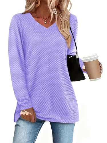 Image of Bulotus Womens Turtleneck Sweaters Ribbed Knit Split Cowl Neck Tunic Sweaters