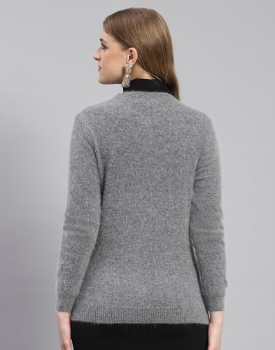 Image of Monte Carlo Women Regular Fit Full Sleeve Solid Round Neck Winter Cardigan (Pack of 1)