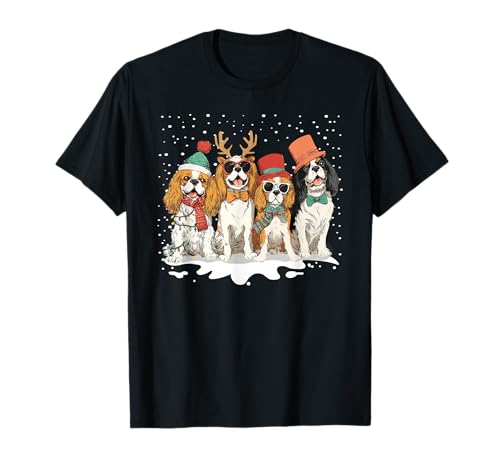 Lindas Vacaciones navideñas para Perros Cavalier King Charles Spaniel Camiseta
