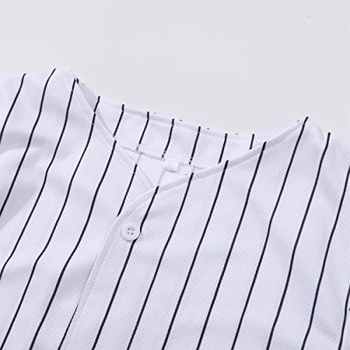 Mowbeat Baby Boy Baseball Outfit 2 Year Old Birthday Baseball Jersey Boys Striped Pants Set 2nd Birthday Shirt3