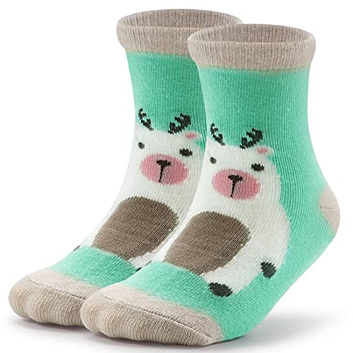 Image of Evercute Non Slip Kids Socks With Grips 12 Pack Toddler Boys Girls Anti Skid Crew Socks 1-9 Years