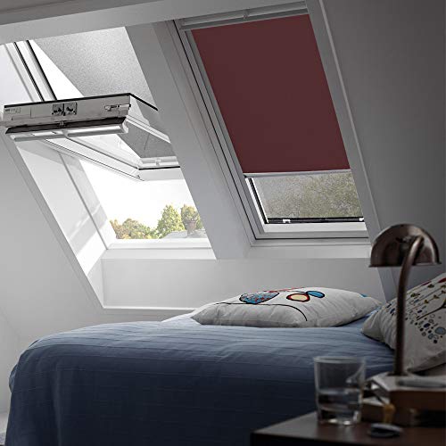 VELUX Orignal Verdunkelungsrollo DKL SK06 4559S / Bedienart : Manuell/Farbe : Uni Dunkelbraun/Fenstergröße : SK06 / Fenstertypen : GGU, GGL, GPU, GPL, GTU, GTL, GXU, GXL_5679