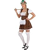 Größe: S 38 NET TOYS Kurzes braunes Trachtenkleid mit weißer Schürze - Trachtenmode Dirndl Oktoberfest Kleid Damen Trachten Damenkleid Dirndlkleid S 38