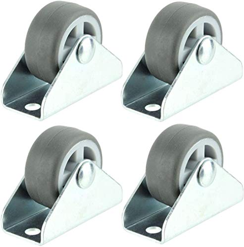 JSY PU Rubber Castor 4X Fixed CastersCart Caster Wheel Moving Caster Wheels for Furniture - Trolley Wheels with PU Rubber Furniture Hardware