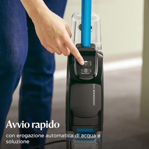 Bissell CrossWave HF2, Aspirapolvere Con Filo, Aspira e Lava Insieme, Scopa Elettrica Leggero, Lavasciuga Pavimenti, Lavapavimenti Potente, Vacuum Cleaner, Solo per Pavimenti Duri, 3845N - 2