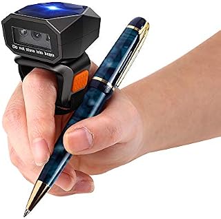 Eyoyo 2D Mini Finger Ring Barcode Scanner, Wearable 3-in-1 USB Wired & 2.4G Wireless & Bluetooth Wireless Scanner, Image 1D QR Bar Code Reader PDF417 Data Matrix Screen Scan for phone, iPad, PC