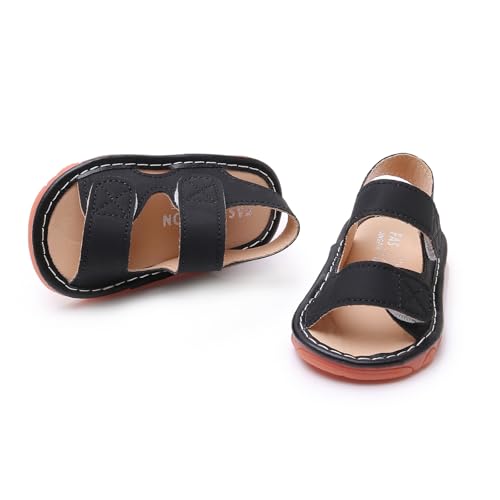 Image of SOFMUO Baby Boys Girls Squeaky Sandals Non-Slip Soft Rubber Sole Closed Toe Infant Summer Outdoor Shoes Toddler First Walkers