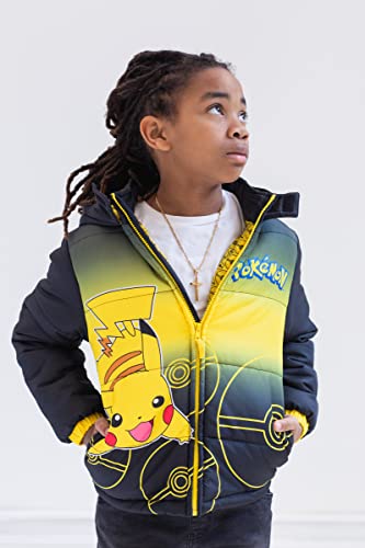 Pokemon Pikachu Little Boys Zip Up Fashion Winter Coat Puffer Jacket Yellow 7-8 thumb #2