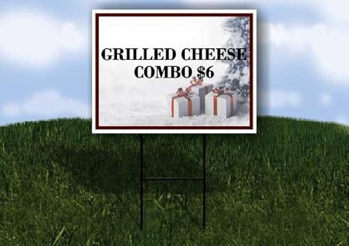 Grilled Cheese Combo Christmas Yard Sign 18x24 with Stand