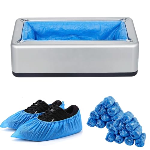 ADIZEN Shoe Covers Dispenser with 200 Disposable Non-Slip Covers, Automatic Shoe Cover Machine for House, Hands-Free Design, Fits Most Sizes, Ideal for Home, Office, and Floor Protection