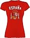Fussball WM 2022 Fanartikel - Spanien Wappen EM - S - Rot - Spanien Fanartikel Shirt - L191 - Tailliertes Tshirt für Damen und Frauen T-Shirt
