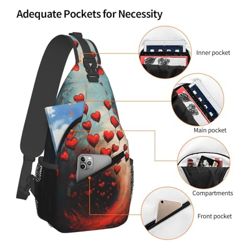 Valentines Day Hearts Crossbody Sling Bag For Women Men Fashion Adjustable Chest Bag Shoulder Bag Sling Backpack Daypack For Sport Travel Hiking4