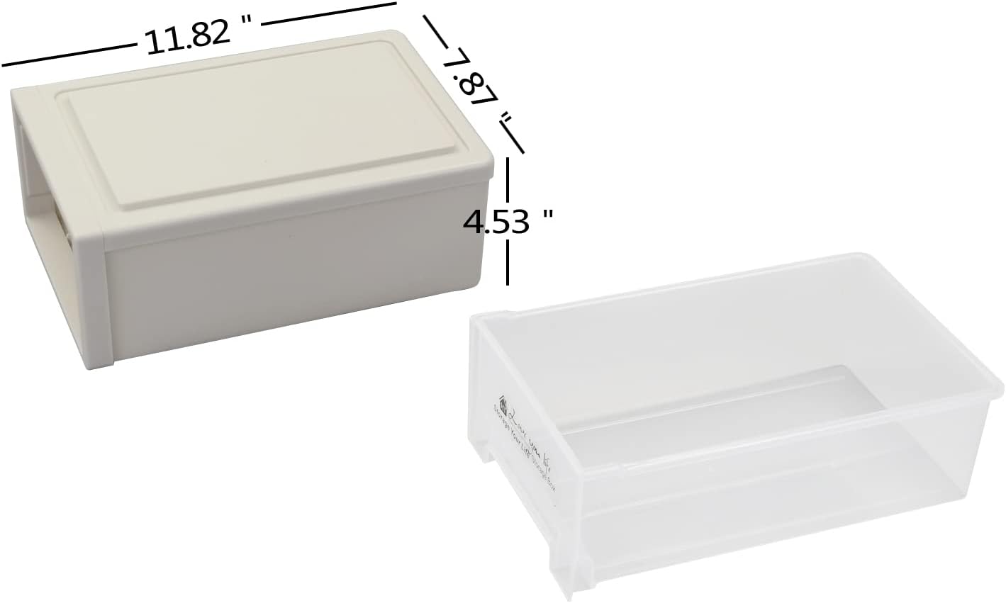 3-Pack Plastic Storage Drawer, Stackable Unit with Sliding Drawer, F