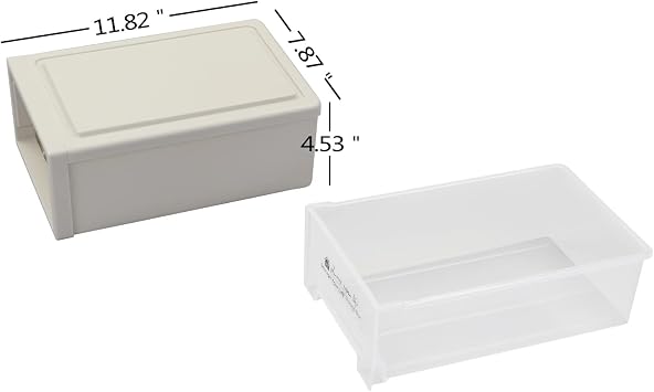 3-Pack Plastic Storage Drawer, Stackable Unit with Sliding Drawer, F