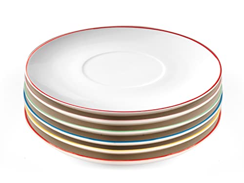 H&H 9687700 Piattino Per Tazza Jumbo con Fiori, New Bone China, 17 cm