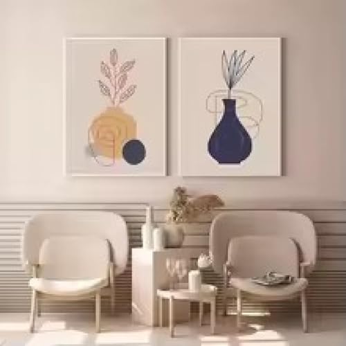 Tableau moderne blocs de couleurs pour raviver un mur blanc vide