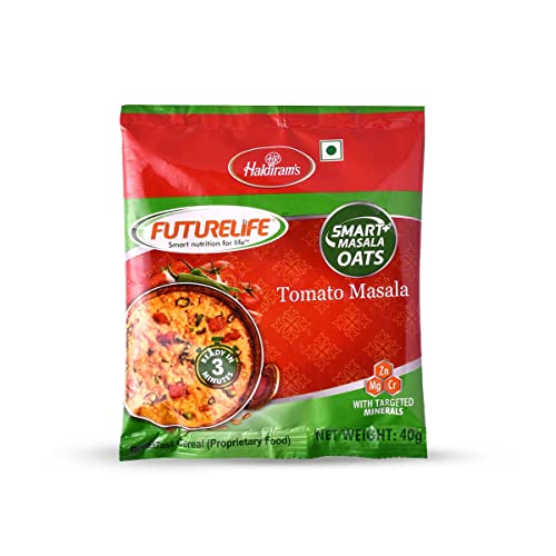 Image of Future Life Smart Tomato Oats | Tasty & Heathy Evening Snack | 100% Whole Grain Oats | Masala Oats | 40 Gms Each - (Pack Of 10)