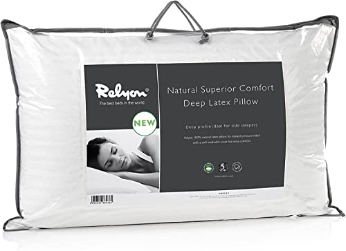 Relyon Superior Comfort Deep Breathable Latex Pillow With a Soft 100% Cotton Cover