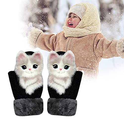 Hand-Knitted Pet Gloves, 2023 New Cute Animal Mittens, Full Fingers Thickening Soft Winter Warm Mittens for Kids Girl