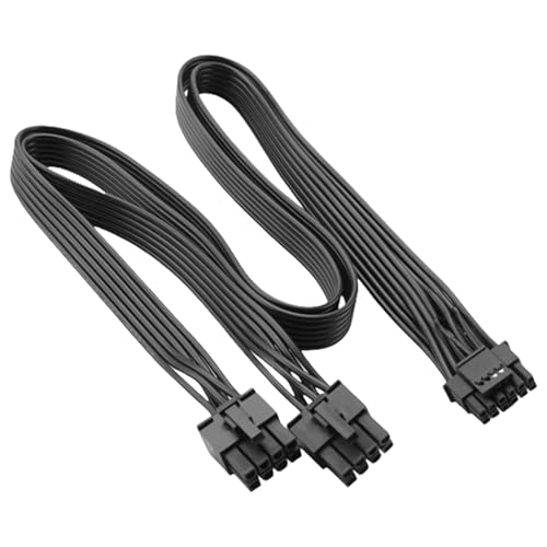 AWJUWHBJ Cable PCIE 5.0 de diseño plano de 16 AWG de dos pines a 16 pines 12VHPWR para una fácil gestión y una mejor eficiencia de refrigeración PSU