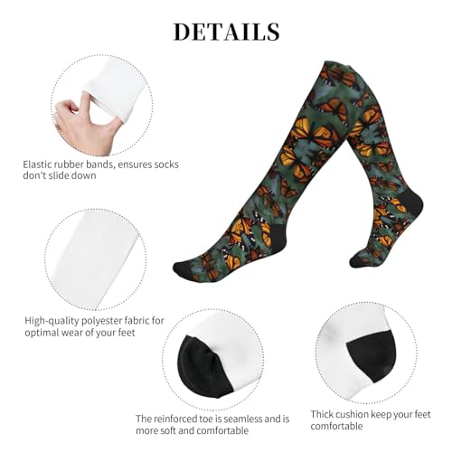 Monarch Butterflies Print Compression Socks,Compression Ankle Support Socks,For Men Women Running Athletic4