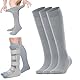 Nahtlose Erfassungsstiefel Socken für Walking Boots,Orthopädische Ersatzstrümpfe,Atmungsaktive Medizinische Schlauchsocken für Fracture Boot Casts,Damen & Herren (Grau 3, 3 Paar)